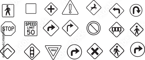 Road Signs and Traffic Symbols – Vector Illustration Pack