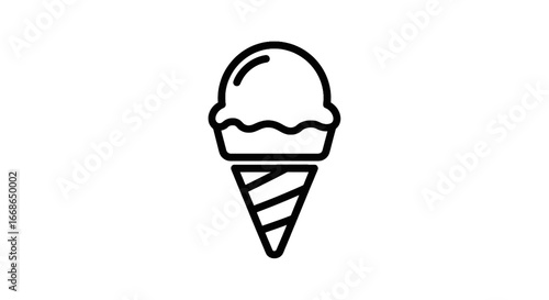 Delicious treat minimalist ice cream cone illustration