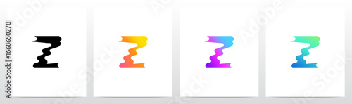 Distorted Liquid Liquify Reflection On Water Initial Letter Logo Design Z