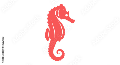 Photography Stylized Coral Seahorse Illustration.
