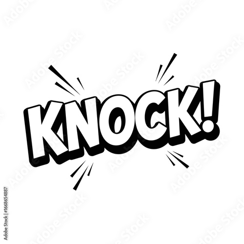 Bold "KNOCK!" Comic Book Style Word Art