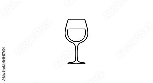 Elegant outline of a wine glass, symbolizing sophistication and enjoyment of fine beverages