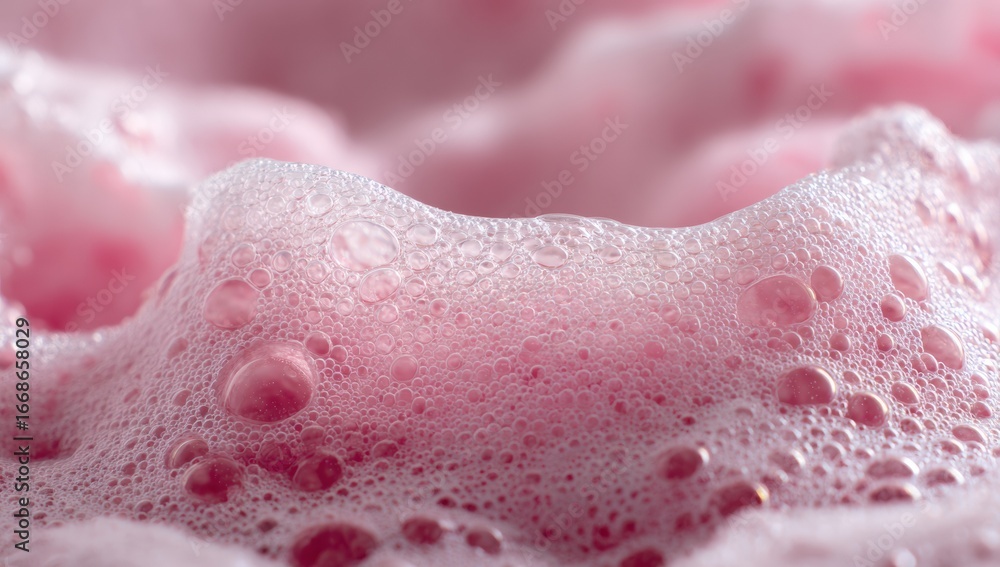 Fototapeta premium Close-up of pink soap suds