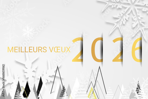 Bonne année - meilleurs vœux 2026 - vecteur pour affiche bannière salutation et célébration du nouvel an 2026.