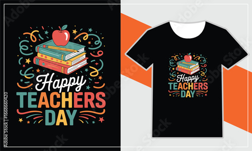 Happy teachers day retro style t shirt design