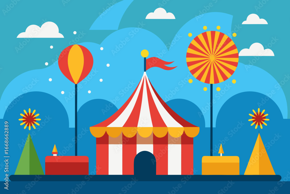 Obraz premium carousel in the park