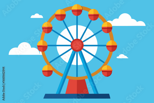 ferris wheel on blue sky