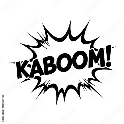 Bold "KABOOM!" Comic Book Explosion Effect
