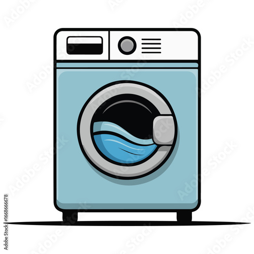 Linear style washing machine icon isolated vector illustration on white background