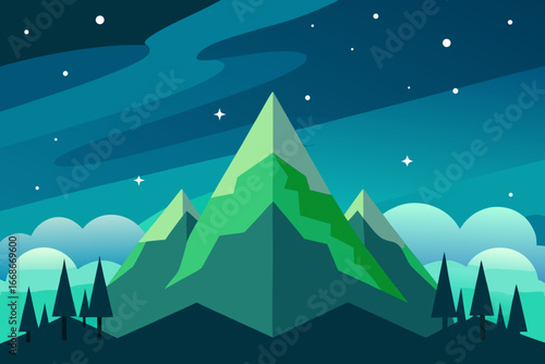 winter landscape vector illustration