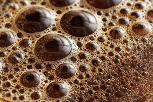 Close-up view of coffee foam