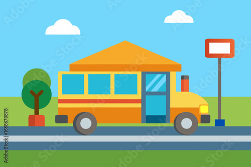 school bus on the road