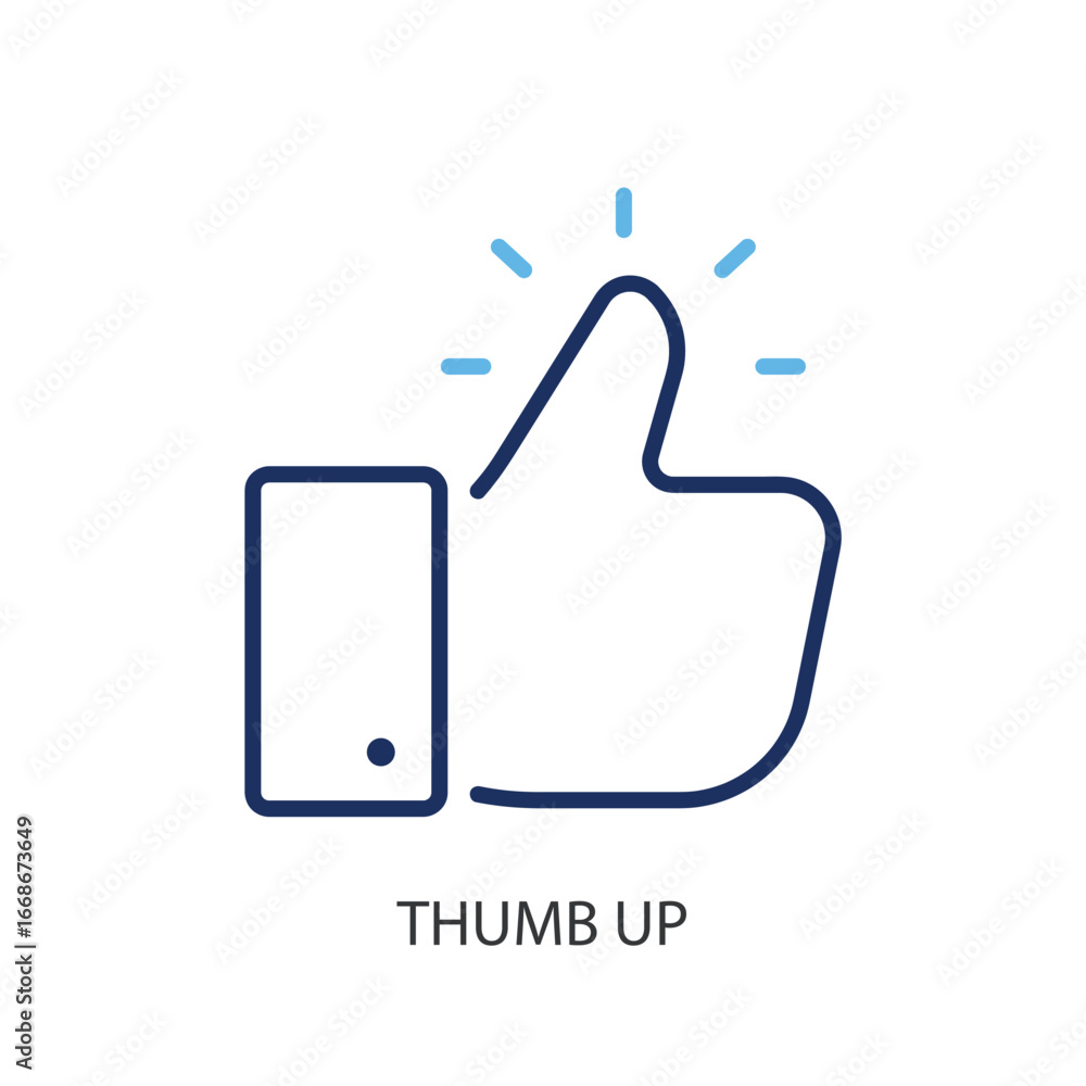 Obraz premium Thumb up thin line vector icons.