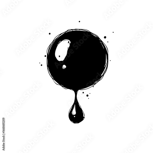 Abstract dark droplet concept showcases creative artistic depiction in minimalistic graphic design