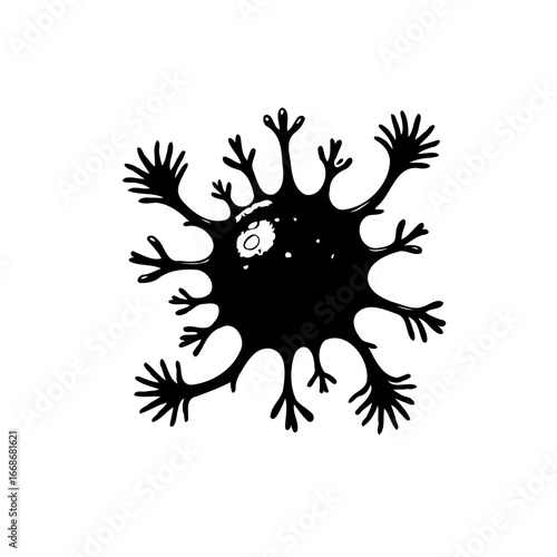 Abstract viral particle design with textured surface providing a compelling view of