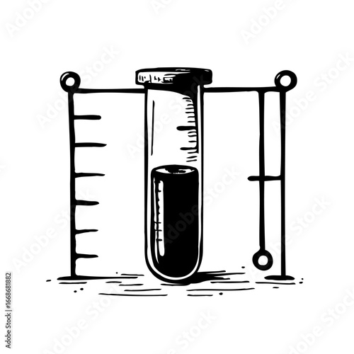 Analytical chemistry experiment conceptual illustration, scientific research and development