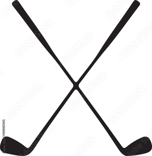 Crossed Golf Clubs Sport Icon