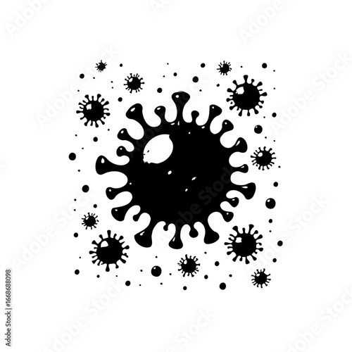 Illustrative representation of an infectious microorganism depicting cellular structures during a