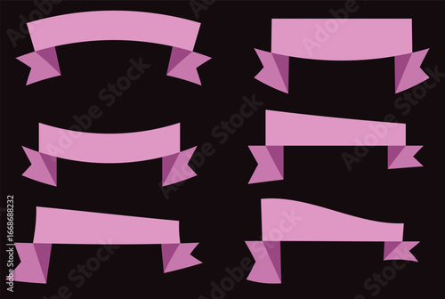 Abstract wavy purple color ribbon in dark purple background.