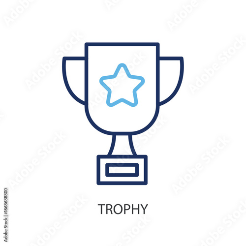 Trophy thin line vector icons.