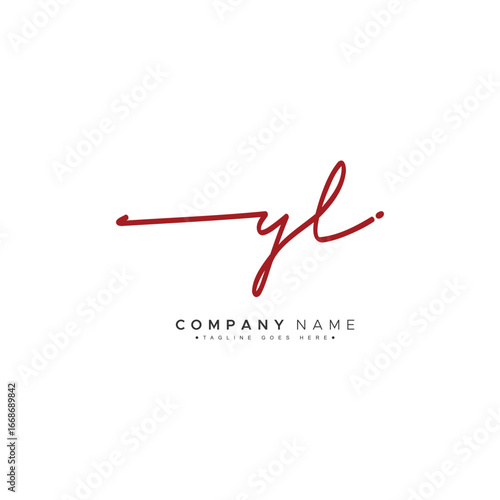 YL Signature Logo - Handwritten Vector Logo Template for YL Alphabet