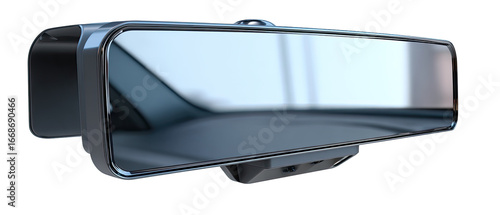 Modern car side-view mirror, angled slightly