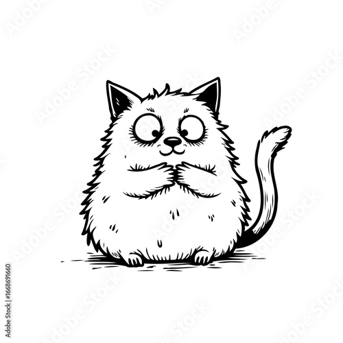 Playful feline cartoon character with expressive eyes a whimsical illustration for children's