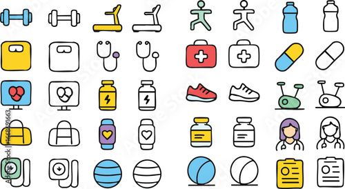 Health and Fitness Icons Collection 4.