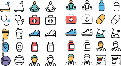 Health and Fitness Icons Collection 6.