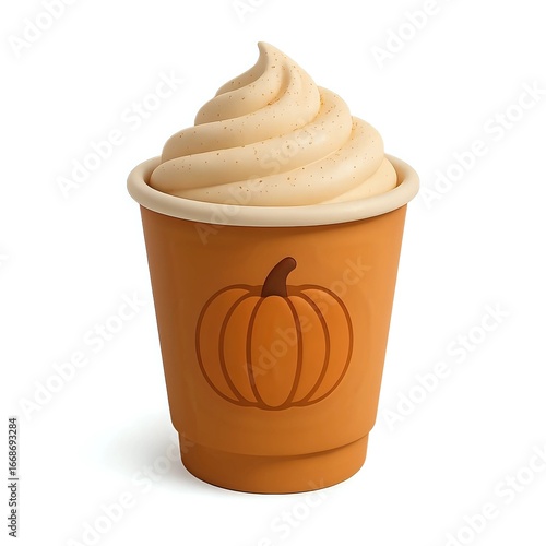 Fototapeta Naklejka Na Ścianę i Meble -  Pumpkin Spice Latte 3D Icon