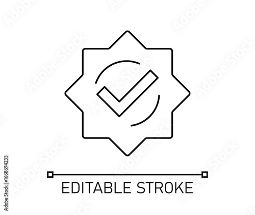 Check Mark Original Badge Icon Editable Stroke