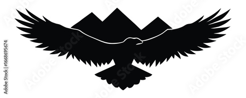 Majestic eagle soars over mountains a symbol of freedom and wilderness