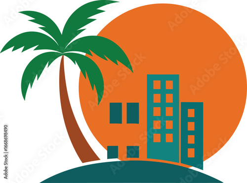 Hotel tourism holiday summer beach coconut palm tree