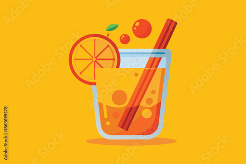 Refreshing orange juice cocktail with citrus slice and straw, perfect for summer vibes and vibrant branding