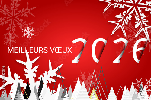 Bonne année - meilleurs vœux 2026 - vecteur pour affiche bannière salutation et célébration du nouvel an 2026.