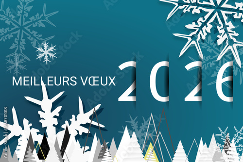 Bonne année - meilleurs vœux 2026 - vecteur pour affiche bannière salutation et célébration du nouvel an 2026.
