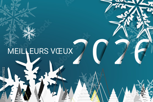 Bonne année - meilleurs vœux 2026 - vecteur pour affiche bannière salutation et célébration du nouvel an 2026.