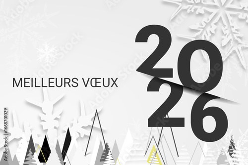Bonne année - meilleurs vœux 2026 - vecteur pour affiche bannière salutation et célébration du nouvel an 2026.
