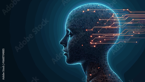 futuristic technology, AI graphics, digital brain, artificial intelligence design, cyber world, glowing butterfly illustration, neon technology, virtual reality, sci-fi background, glowing circuit des