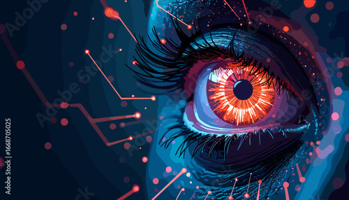 futuristic technology, AI graphics, digital brain, artificial intelligence design, cyber world, glowing butterfly illustration, neon technology, virtual reality, sci-fi background, glowing circuit des