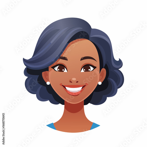 Face of happy African American woman smiling