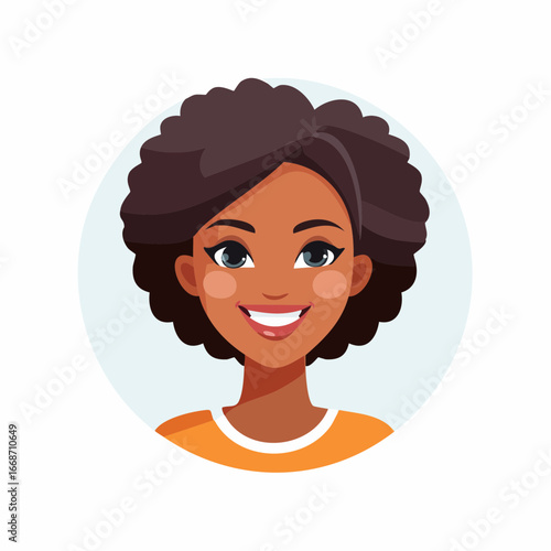 Face of happy African American woman smiling