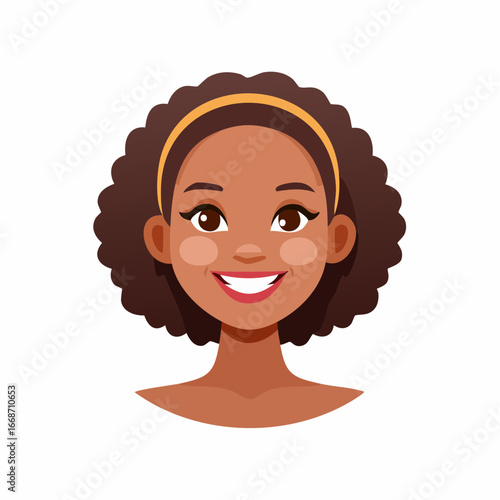 Face of happy African American woman smiling