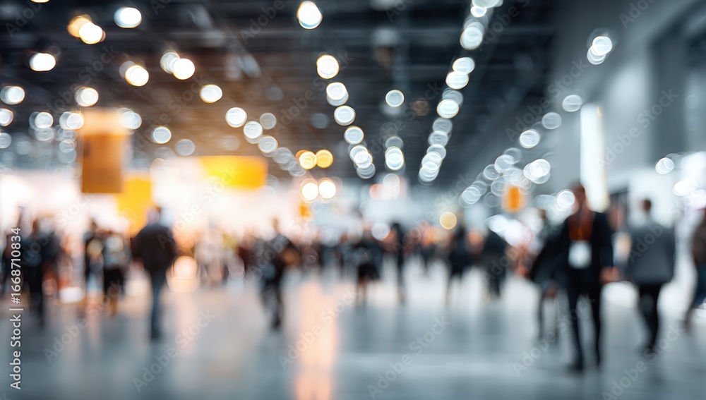 Fototapeta premium Blurred indoor convention hall
