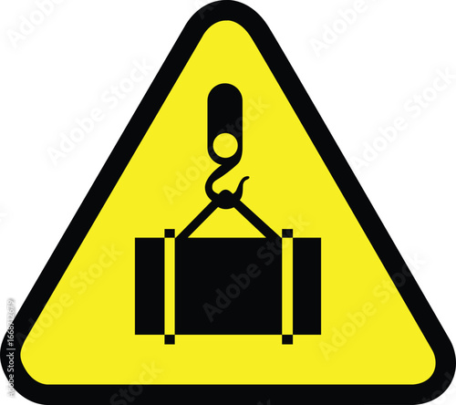 Warning Sign Overhead Crane Lifting Load