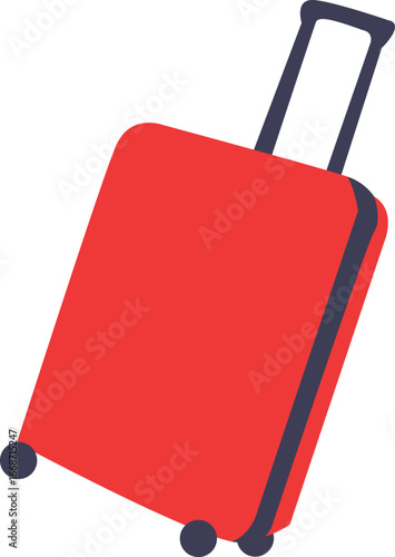 Red Suitcase with Telescopic Handle Travel Luggage