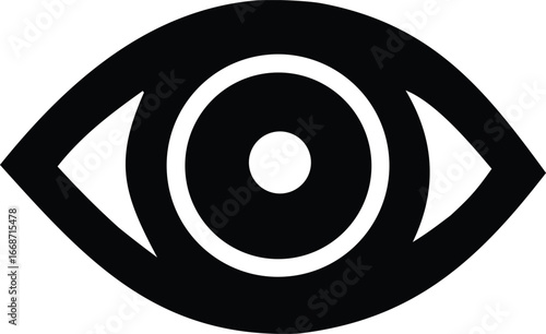Stylized eye icon for vision health awareness and digital interface design elements seeking clarity and focus
