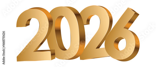 2026 gold text effect Happy new year 