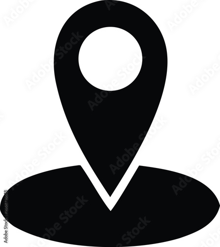 Modern map pointer icon simple navigation symbol for location services and geolocation applications