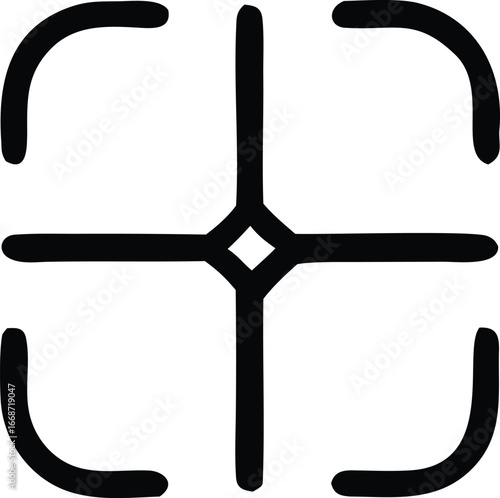 Abstract geometric symbol target crosshairs aim focus concept design simple line art icon